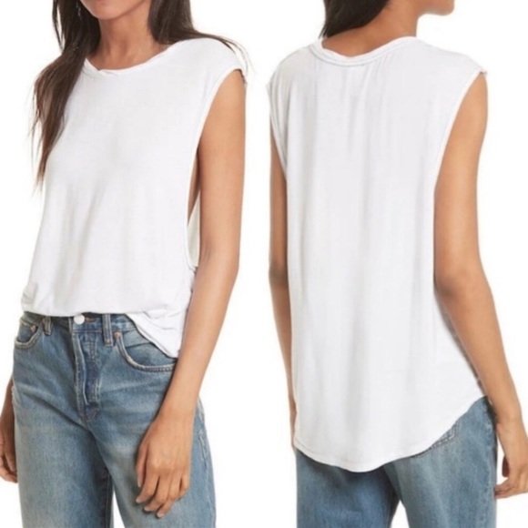 Free People The It Muscle White Sleeveless Tank Top Sz XS - Picture 8 of 14